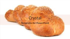  Presentation with vietnamese food bun cha - Audience pleasing PPT layouts consisting of pastry shop - tasty bun isolated on white backdrop and a gold colored foreground