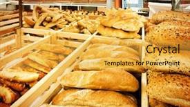 Presentation with supermarket - Colorful presentation theme enhanced with pastry shop - variety of fresh bread backdrop and a yellow colored foreground
