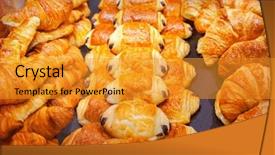  Presentation with pastry cookbook - Amazing slides having pastry shop backdrop and a gold colored foreground