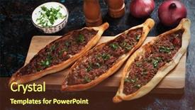  Presentation with street food - Beautiful presentation theme featuring pastry street food similar backdrop and a tawny brown colored foreground