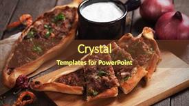  Presentation with street food - Theme enhanced with pastry street food similar background and a tawny brown colored foreground