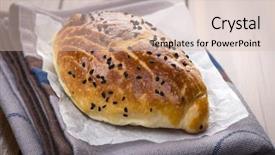  Presentation with nigella sativa seed - Beautiful presentation theme featuring pastry with black cumin seed backdrop and a soft green colored foreground