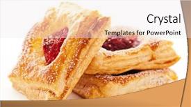  Presentation with danish pastry - PPT layouts featuring pastry background and a sky blue colored foreground
