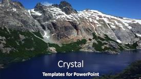  Presentation with blue water - PPT theme having patagonia-lake-blue-water-gray background and a navy blue colored foreground