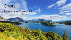  Presentation with beautiful landscapes - Slides featuring patagonia mountains lake in argentina background and a light blue colored foreground