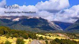  Presentation with decorate - PPT theme having patagonia the longest road the ruta 40 passes in argentina among lakes and fields magnificent cumulus clouds decorate mountains of the southern andes background and a light blue colored foreground
