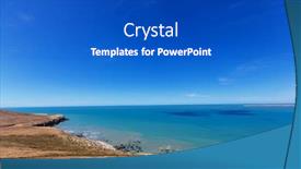  Presentation with atlantic - Beautiful slides featuring patagonian atlantic coast in argentina backdrop and a cobalt blue colored foreground