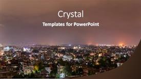  Presentation with city night - Audience pleasing slides consisting of patan-and-kathmandu-city backdrop and a tawny brown colored foreground