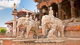  Presentation with nepal culture - Amazing presentation design having patan lalitpur city nepal backdrop and a coral colored foreground