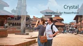  Presentation with nepal - Presentation theme consisting of patan lalitpur city nepal background and a light blue colored foreground