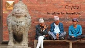  Presentation with old men - Slide deck consisting of patan-nepal-april-2014-nepalese background and a coral colored foreground