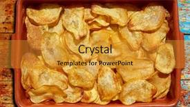  Presentation with clay - Presentation theme enhanced with patato - homemade fried potatoes sliced chips background and a gold colored foreground