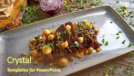  Presentation with meat beef - PPT layouts enhanced with patato - jacks beef with corn usa background and a  colored foreground