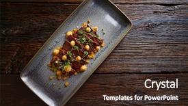  Presentation with meat beef - Slides featuring patato - jacks beef with corn usa background and a  colored foreground