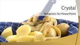  Presentation with potatoes plant - Presentation theme featuring patato - peeling potatoes with a potatoes-peeler background and a  colored foreground