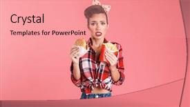  Presentation with burger fries - Amazing presentation theme having patato - portrait of a confused beautiful backdrop and a coral colored foreground