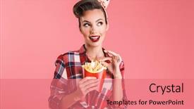  Presentation with french fries - Colorful presentation enhanced with patato - portrait of a lovely beautiful backdrop and a coral colored foreground