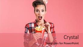  Presentation with french fries - Amazing slide deck having patato - portrait of an excited beautiful backdrop and a coral colored foreground