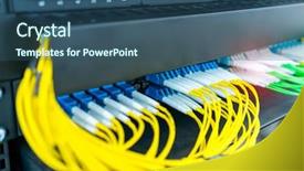  Presentation with infrastructure - Beautiful slide deck featuring patchcords inside a network backdrop and a ocean colored foreground