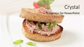  Presentation with anatomy liver - Beautiful slides featuring pate - slices of toasted bread backdrop and a lemonade colored foreground