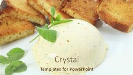  Presentation with garlic - Presentation theme with pate-moulded-with-gelatin-cream background and a cream colored foreground