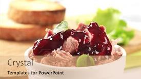  Presentation with dip - PPT layouts consisting of pate-starter-in-a-bowl background and a coral colored foreground