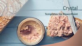  Presentation with bread - Slide set with pate with bread on kitchen background and a lemonade colored foreground