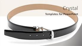  Presentation with patent - PPT theme consisting of patent-leather-belt-isolated background and a lemonade colored foreground