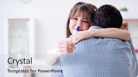  Presentation with husband and wife - Amazing PPT theme having patern - wife and husband looking backdrop and a light blue colored foreground