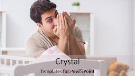  Presentation with mom and newborn - Amazing PPT theme having patern - young father enjoying time backdrop and a light gray colored foreground