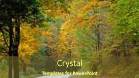  Presentation with sunny fall - Cool new presentation design with path-at-sunny-fall-day backdrop and a  colored foreground