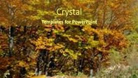  Presentation with sunny fall - Beautiful presentation theme featuring path-at-sunny-fall-day backdrop and a  colored foreground