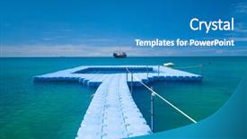  Presentation with contemplating - Presentation theme enhanced with path filled with love contemplating the sea background and a teal colored foreground