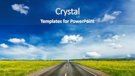  Presentation with meadow - Slides having path forward - travel concept background - road background and a ocean colored foreground