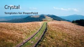  Presentation with path sunlight - Slide deck enhanced with path heaven - amazing scene on autumn mountains background and a light blue colored foreground