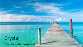  Presentation with calm sea - Audience pleasing theme consisting of path heaven - contemplating the sea calm meditation backdrop and a teal colored foreground