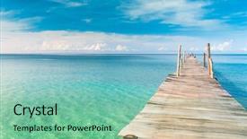  Presentation with heaven - Slide set consisting of path heaven - jetty to the blue calm background and a seafoam green colored foreground