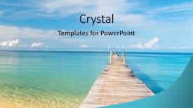  Presentation with serenity - Cool new PPT layouts with path heaven - jetty to the blue sunny backdrop and a light blue colored foreground
