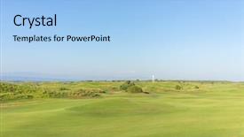  Presentation with golf course - Presentation theme consisting of path heaven - perfect grass golf course field background and a  colored foreground