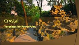  Presentation with china fmcg - PPT theme having path in park in chengdu background and a  colored foreground