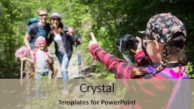  Presentation with hike forest - Presentation theme featuring path in the forest background and a mint green colored foreground