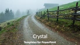  Presentation with mountain - Cool new theme with path in the mountain hill backdrop and a dark gray colored foreground