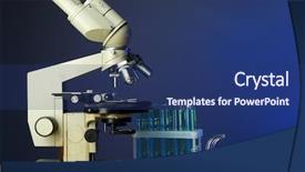  Presentation with tea leaves test tube - Theme with path lab - microscope and test tubes background and a ocean colored foreground