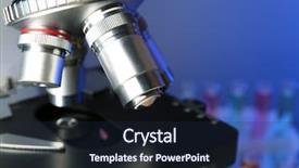  Presentation with microscope - PPT theme featuring path lab - microscope on color background close-up background and a navy blue colored foreground