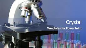  Presentation with color naranjo y blanco - Presentation theme enhanced with path lab - microscope on color background close-up background and a  colored foreground