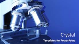  Presentation with electron microscope - Theme having path lab - microscope on color background close-up background and a ocean colored foreground