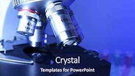  Presentation with microscope - Slide deck consisting of path lab - microscope on color background close-up background and a navy blue colored foreground