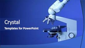  Presentation with microscope - Cool new presentation theme with path lab - microscope on table on color backdrop and a ocean colored foreground