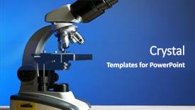  Presentation with electron microscope - Cool new presentation design with path lab - microscope on table on color backdrop and a ocean colored foreground