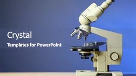  Presentation with microscope - Colorful slide deck enhanced with path lab - microscope on table on color backdrop and a  colored foreground